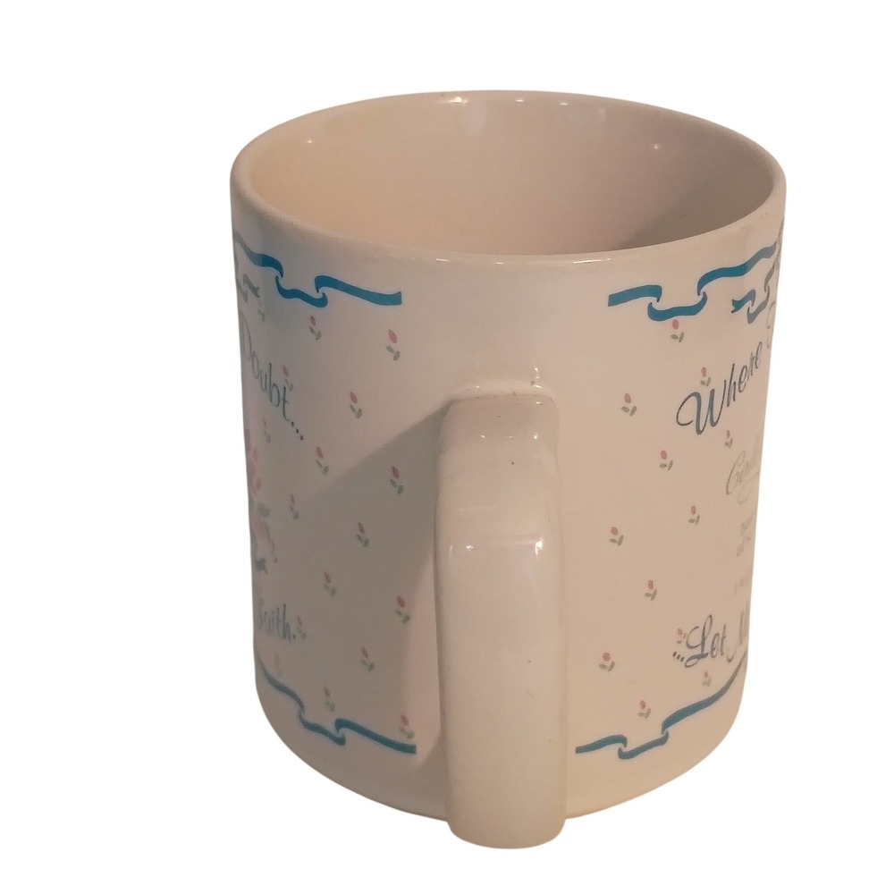 Crystal‎ Cathedral Ministries St Francis Prayer Mug Let Me Sow Faith Vintage Cup
